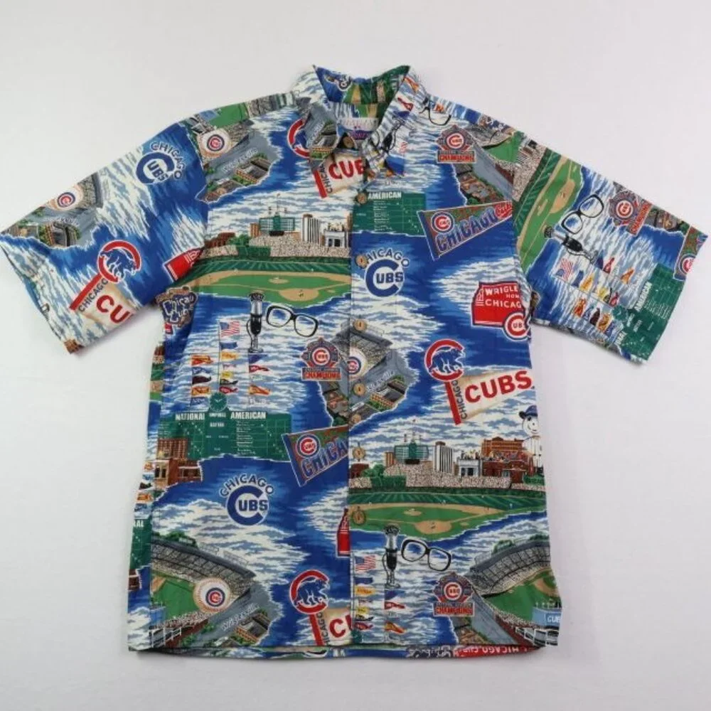 Reyn Spooner Chicago Cubs Baseball Shirt Mens Small Short Sleeve Button - Picture 2 of 8